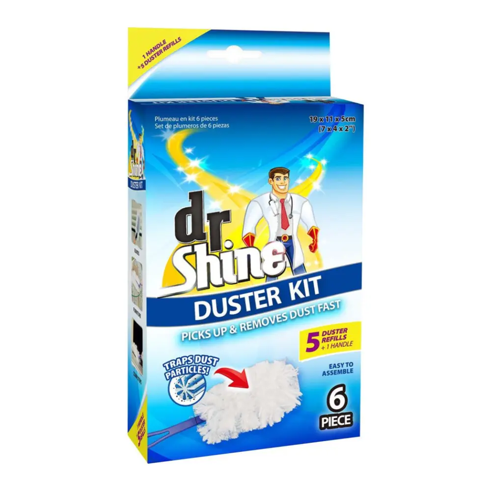 Bộ Cán Chổi Quét Bụi Kèm 5 Đầu Bông, Duster Kit, 5 Duster Refills & 1 Handle (19 x 11 x 5cm) - DR SHINE